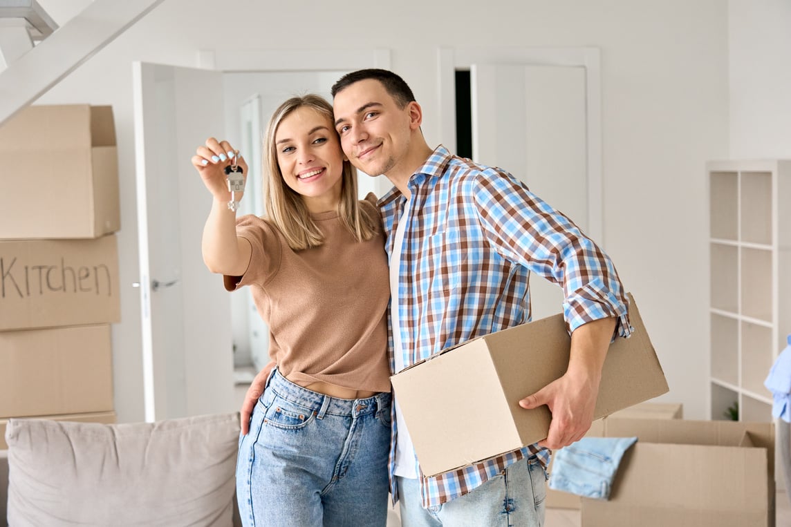 Couple inside Their New Home 